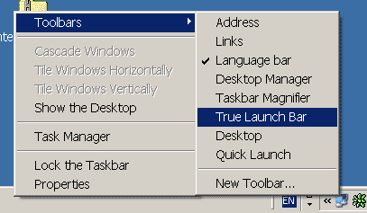 Open True Launch Bar